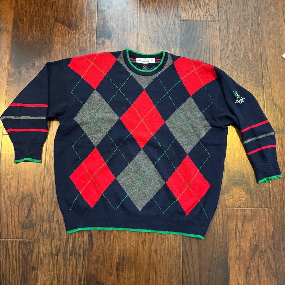 Vintage St. Andrews Links Golf Sweater Men's Size X-Large Scottish